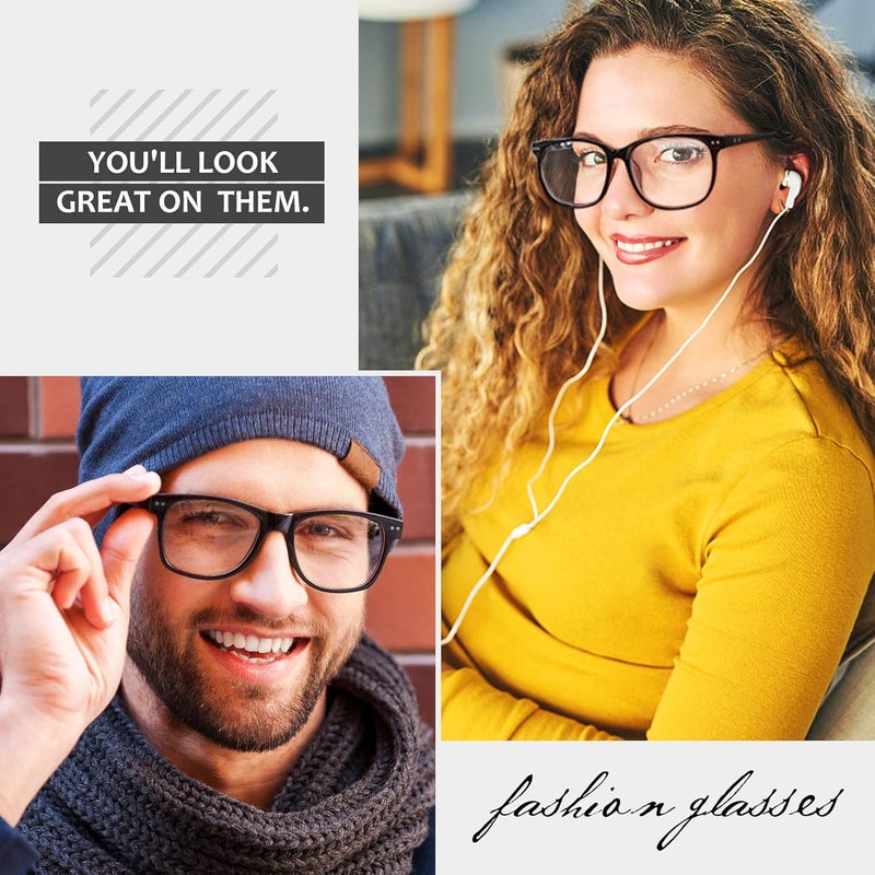 GQUEEN Fake Non Prescription Glasses Clear Lens for Women Men Oversized Frame UV400 Protection, 201581 - Image 2