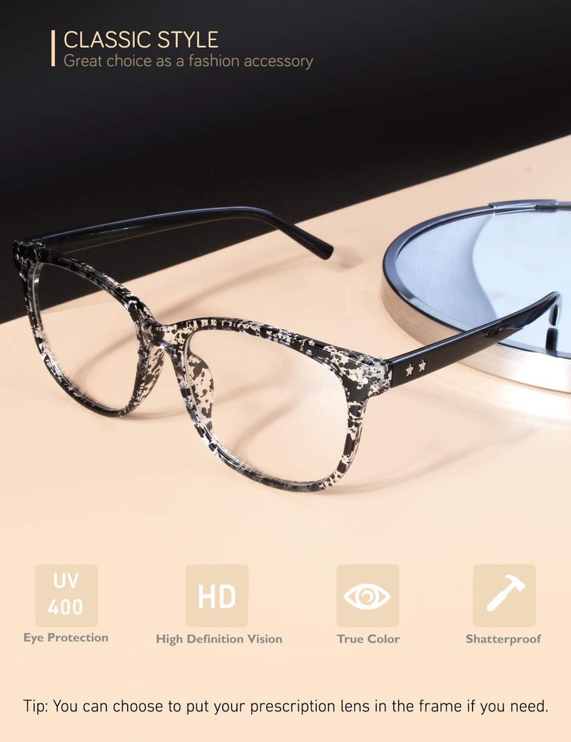 GQUEEN Fake Non Prescription Glasses Clear Lens for Women Men Oversized Frame UV400 Protection, 201581 - Image 3