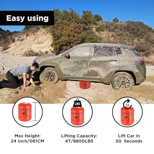 BotaBay 4 Ton Off-Road Exhaust Air Jack 8800lbs Lifting Capacity Inflatable Soft Jack 31.5-inch Height, Double Inflatable Systems, for SUV Car Truck Rescue 1000 Denier Nylon Material with Carrying Bag - Image 3