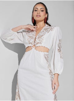 Threadz by Ajooni Cut Out Embroidered Dress  - Image 3