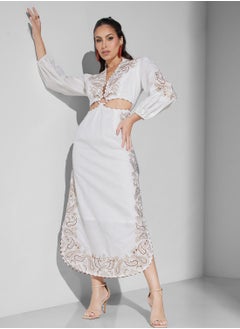 Threadz by Ajooni Cut Out Embroidered Dress  - Image 4