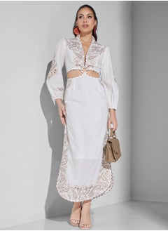 Threadz by Ajooni Cut Out Embroidered Dress  - Image 1
