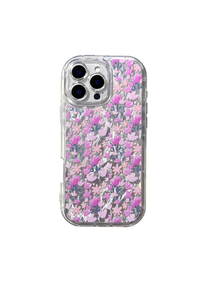 NIBEMINENT Colorful Flowers Protective TPU Case Cover For iPhone 14 Pro Clear - Image 1