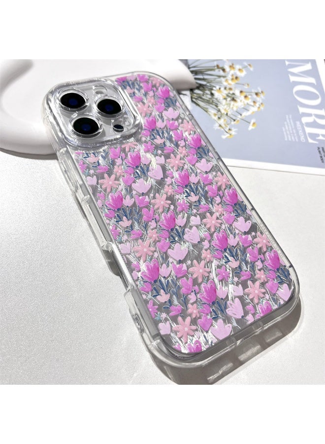 NIBEMINENT Colorful Flowers Protective TPU Case Cover For iPhone 14 Pro Clear - Image 2