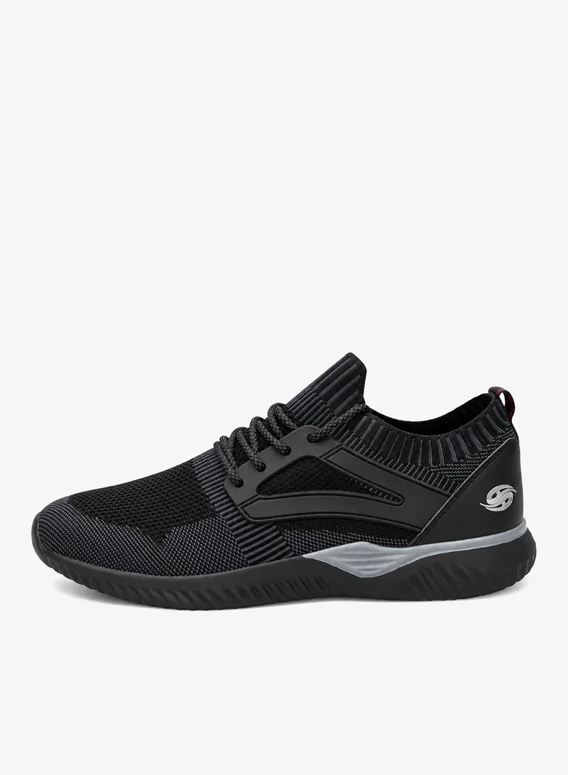 دوكرز باي جيرلي Men's Lightweight Breathable Knit Low-Top Sneakers - Black