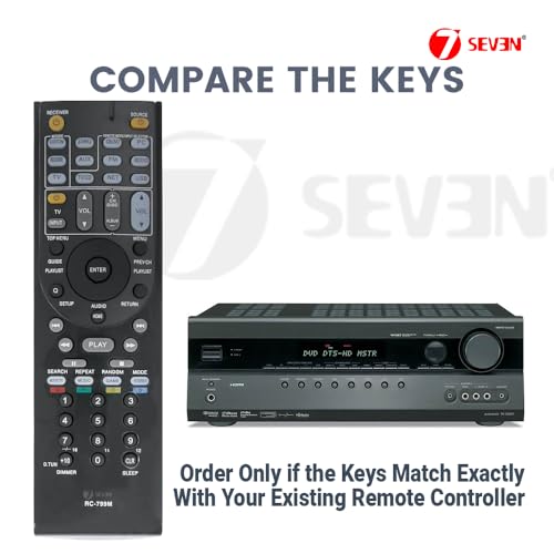 7-Seven 7SEVEN® RC-799M Compatible Remote Control for Original Onkyo Home Theatre Music System AV Receiver and Suitable for TX-NR414 NR515 NR717 SR507S SR507 | HT-R391 R558 R590 R591 S5500 Models - Image 2
