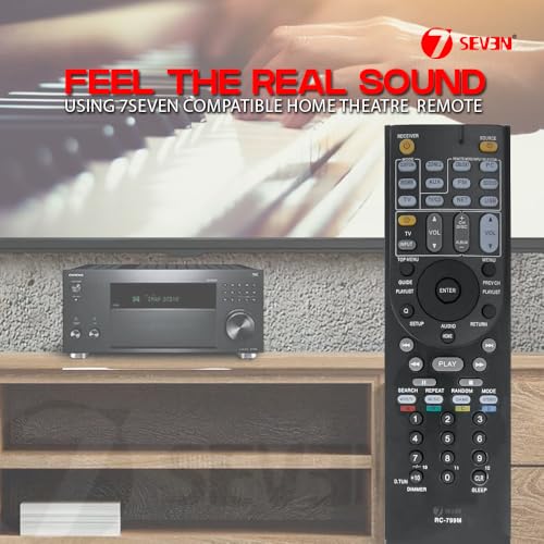 7-Seven 7SEVEN® RC-799M Compatible Remote Control for Original Onkyo Home Theatre Music System AV Receiver and Suitable for TX-NR414 NR515 NR717 SR507S SR507 | HT-R391 R558 R590 R591 S5500 Models - Image 4