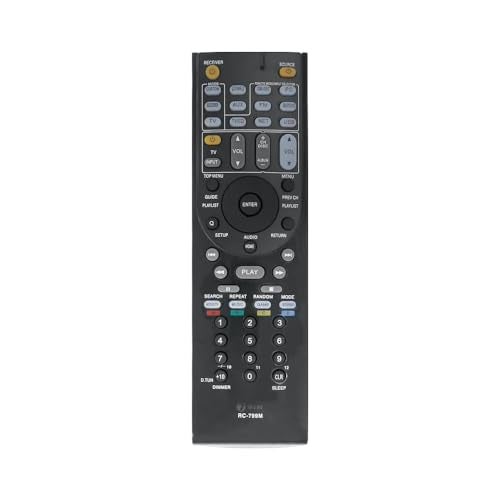 7-Seven 7SEVEN® RC-799M Compatible Remote Control for Original Onkyo Home Theatre Music System AV Receiver and Suitable for TX-NR414 NR515 NR717 SR507S SR507 | HT-R391 R558 R590 R591 S5500 Models - Image 1