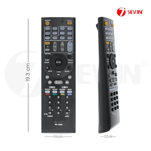 7-Seven 7SEVEN® RC-799M Compatible Remote Control for Original Onkyo Home Theatre Music System AV Receiver and Suitable for TX-NR414 NR515 NR717 SR507S SR507 | HT-R391 R558 R590 R591 S5500 Models - Image 3