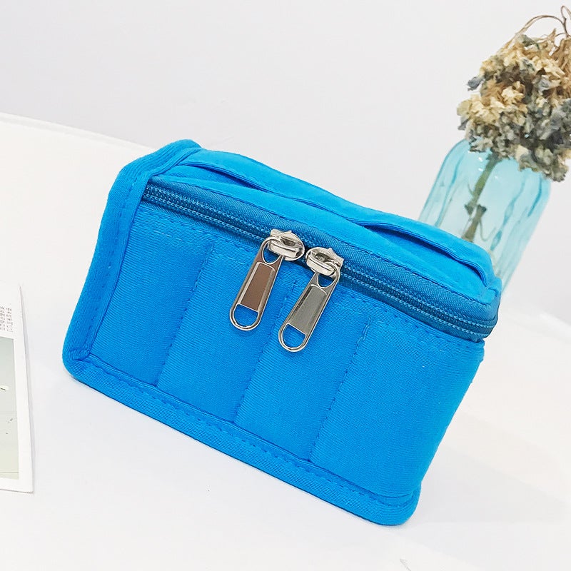 Cotton Cosmetic Toiletry Bag with 8 Compartments - Image 1