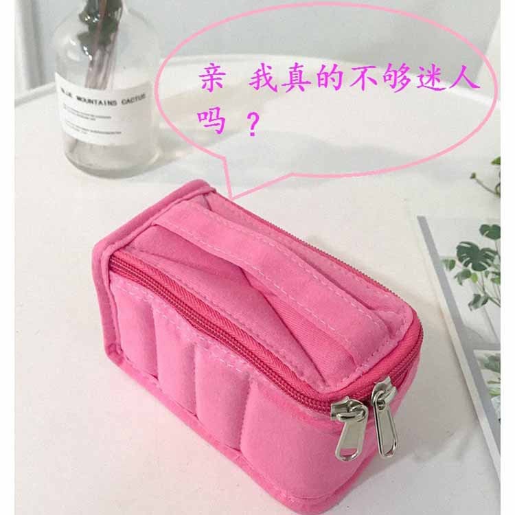 Cotton Cosmetic Toiletry Bag with 8 Compartments - Image 2