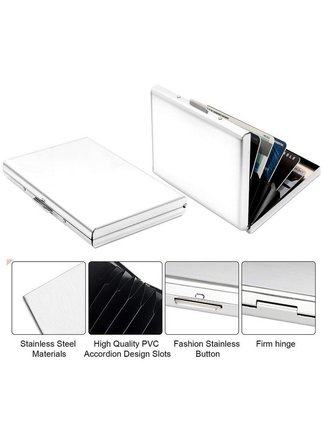 Storite Black 8 Slots Rfid Protected Metal Credit/Debit/Atm Card Holder Case Wallet For Men & Women (1 Pack-8 Slot Silver)  - Image 3