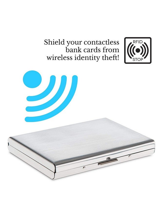 Storite Black 8 Slots Rfid Protected Metal Credit/Debit/Atm Card Holder Case Wallet For Men & Women (1 Pack-8 Slot Silver)  - Image 5