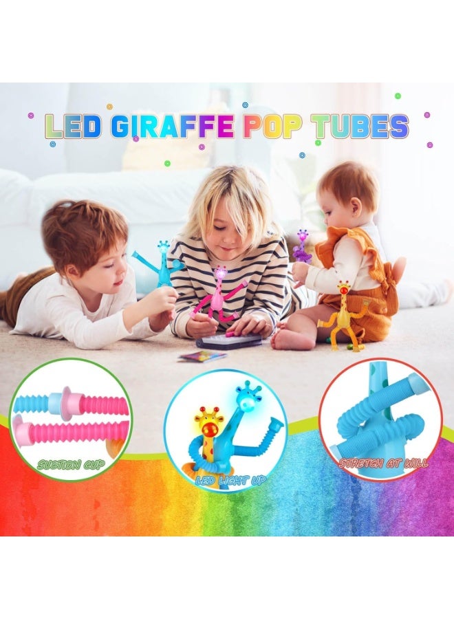 WAHA TOYS Pop Tubes Fidget Toy – Stretchy Giraffe Suction Sensory Toy for Toddlers, Educational & Anxiety Relief Toy, Fun Party Favors for Kids - Image 4