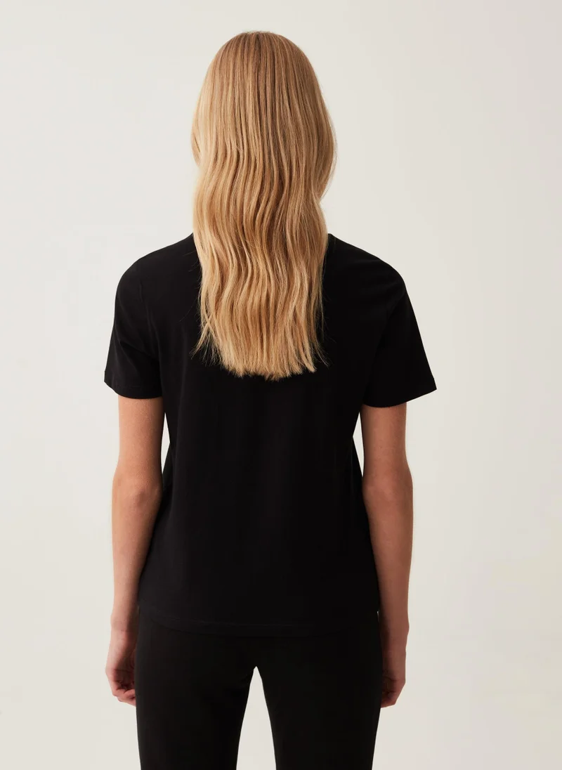 Ovs Ovs Cotton T-Shirt With Round Neck