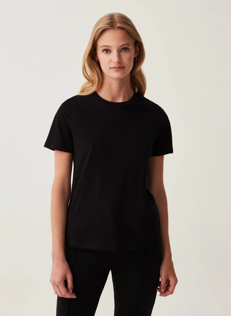 Ovs Ovs Cotton T-Shirt With Round Neck