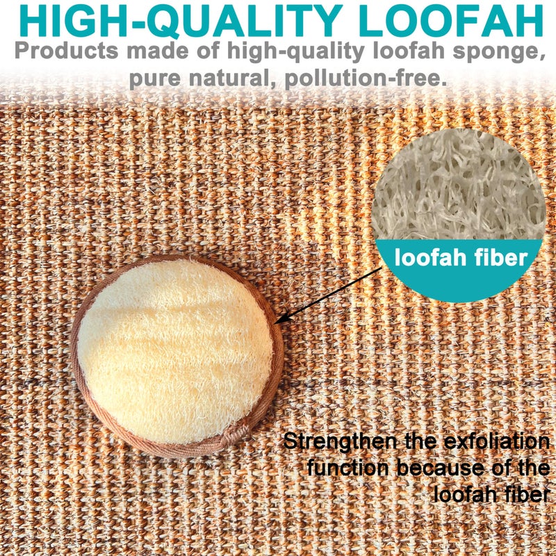 Mr.Cui'shop 6 pcs/Set 4"Ã—4" Natural Exfoliating Face Pad Loofah Sponge Facial Brush - Shower Scrubber - Body Bath Spa for Men & Women, Renewable Resource (Front 100% Loofah + Back 100% Pile Fabrics) Pack of 6 - Image 4