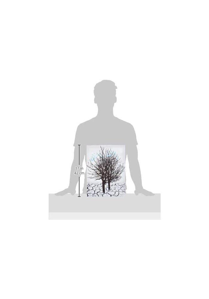 اي ار اس لوحة فنية تجريدية مطبوعة على قماش مؤطر من ثلاث قطع من ARS - تجريدية بالأبيض والأسود مع لمسات زرقاء (50 × 70 سم) مناسبة للمكتب وغرفة المعيشة وغرفة النوم كهدية - Image 3