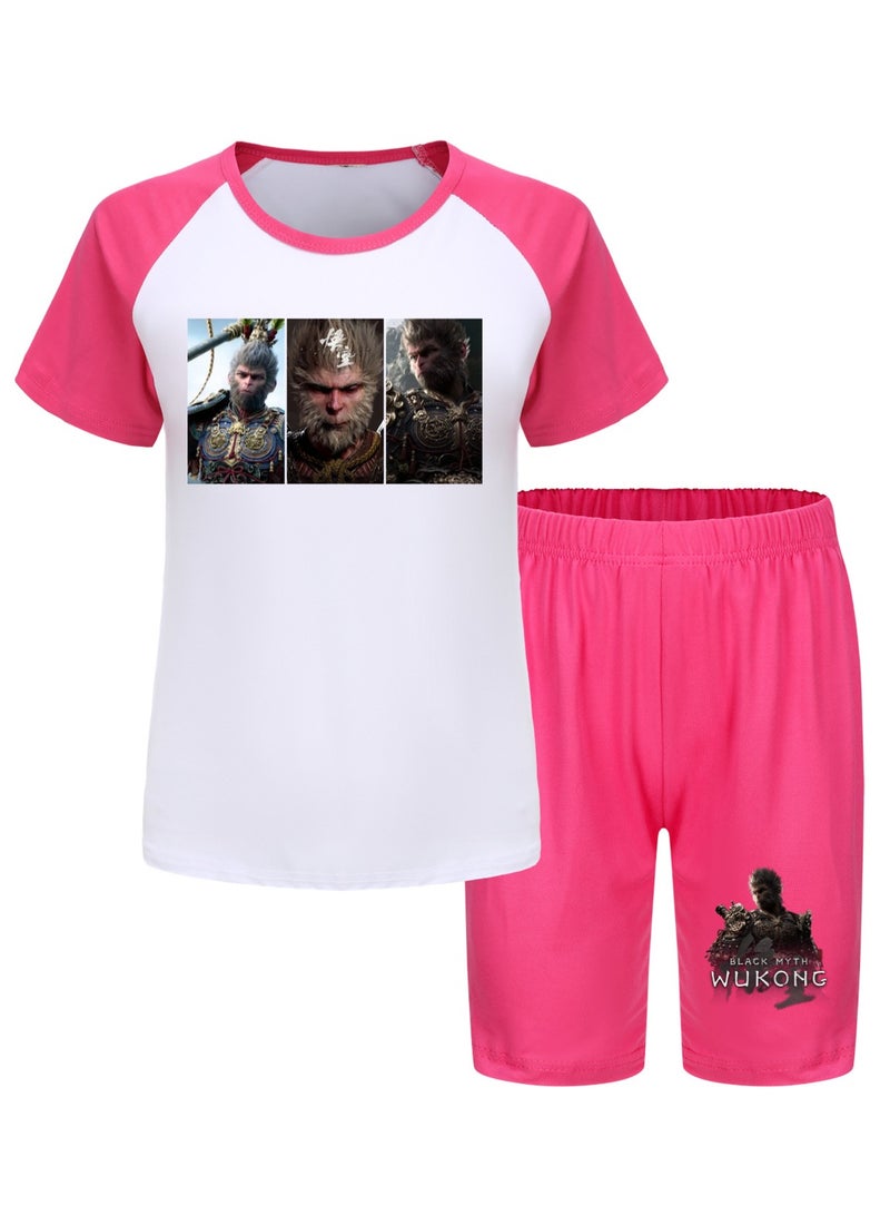 MQD Black Myth Wukong Children's T-shirt And Pajama Set 