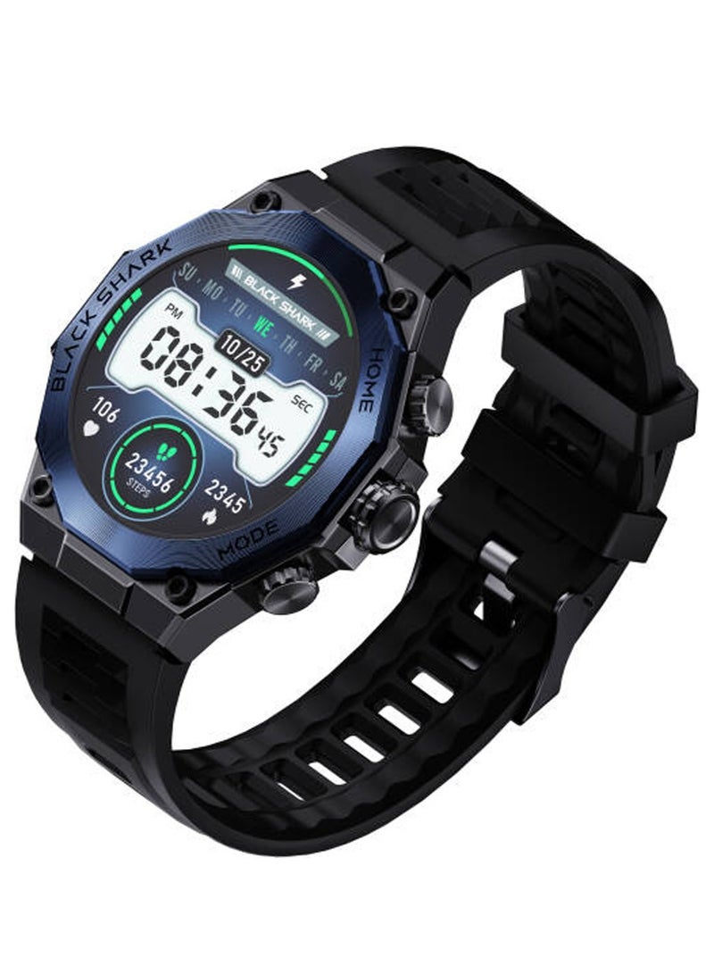 بلاك شارك ساعة بلاك شارك الذكية S1 برو بشاشة AMOLED مقاس 1.43 بوصة، وعمر بطارية يصل إلى 15 يومًا، وأكثر من 100 وضع رياضي، ومراقبة صحة الألعاب، ومقاومة للماء IP68، وساعة ذكية قابلة للغسل بالكامل - أزرق - Image 3