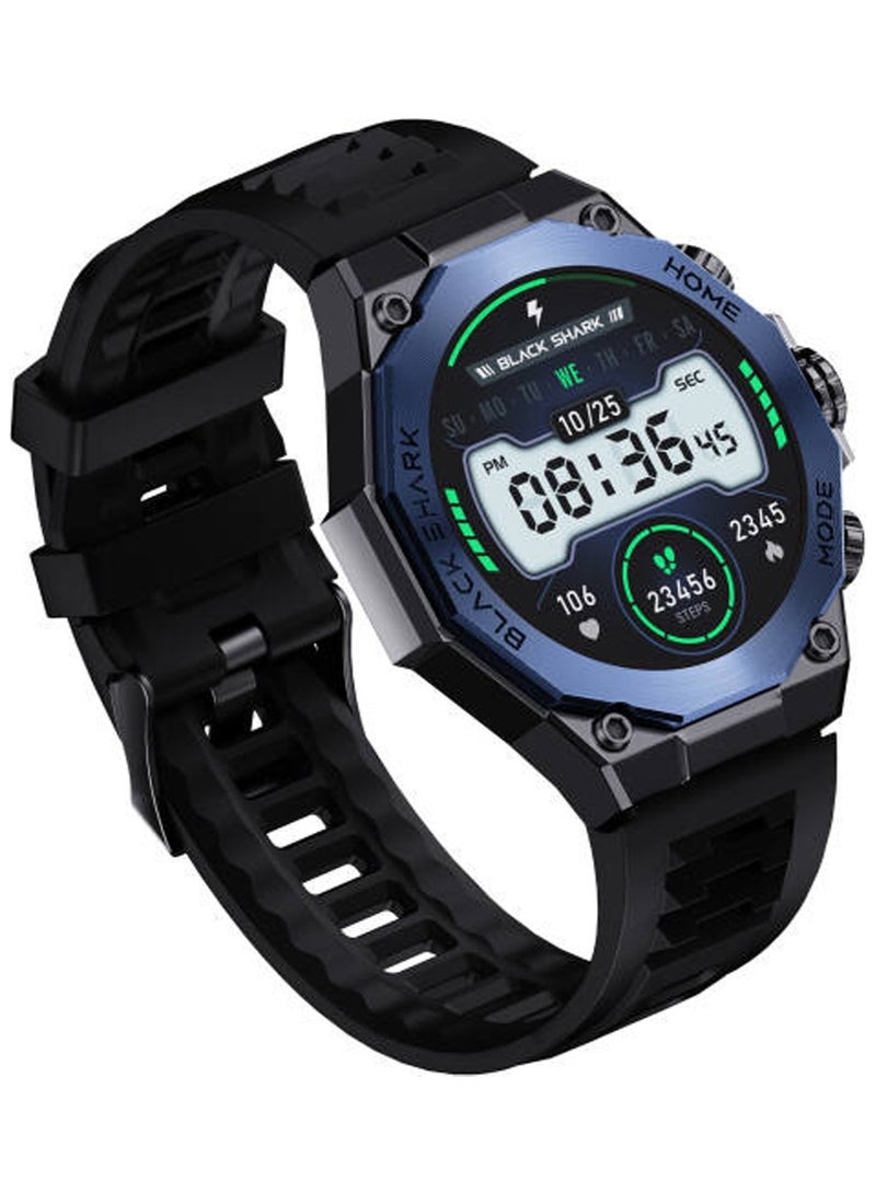 بلاك شارك ساعة بلاك شارك الذكية S1 برو بشاشة AMOLED مقاس 1.43 بوصة، وعمر بطارية يصل إلى 15 يومًا، وأكثر من 100 وضع رياضي، ومراقبة صحة الألعاب، ومقاومة للماء IP68، وساعة ذكية قابلة للغسل بالكامل - أزرق - Image 2