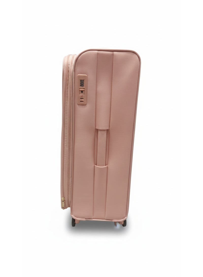 دكني حقيبة سفر  سويت دريمز كبيرة عمودية بعجلات مزدوجة ونظام قفل  - لون خوخي - Image 5
