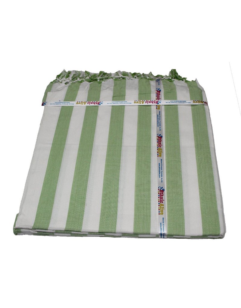 EthnicAlive BhagalpuriStriped Chadar for Summer| Soft Dull Cotton Chadar for Sleeping | Odhne Wali Chadar_Green - Image 1