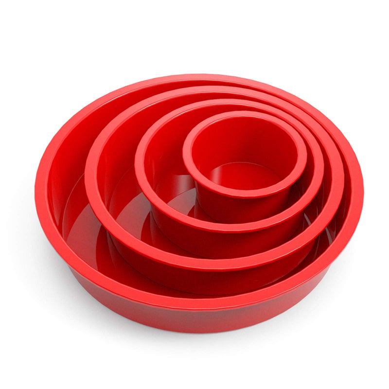 SILIVO 4-Piece Silicone Cake Pans Sets for Baking - Nonstick Silicone Round Cake Molds for Layer Cakes, Cheese Cakes and Chocolate Cakes - 3+5+7+9 inch - Image 1