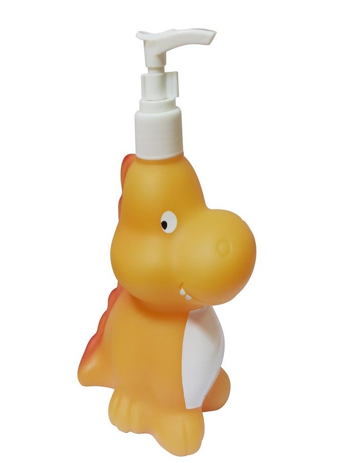 Hyever Cute Cartoon Dinosaur Hand Soap Pump Lotion, Hand Soap, Shampoo, Shower Gel Dispenser, Soap Dispenser Animal Shaped Liquid Bottles Kids Empty Press Type Shampoo Bottles (Yellow Dinosaur) - Image 1
