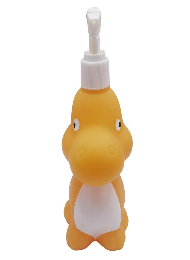 Hyever Cute Cartoon Dinosaur Hand Soap Pump Lotion, Hand Soap, Shampoo, Shower Gel Dispenser, Soap Dispenser Animal Shaped Liquid Bottles Kids Empty Press Type Shampoo Bottles (Yellow Dinosaur) - Image 3