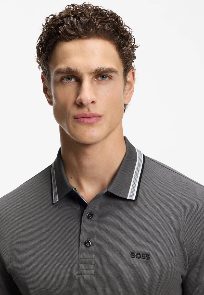 BOSS Open Grey Paddy polo shirt in cotton piqué for Men | Best Price UAE
