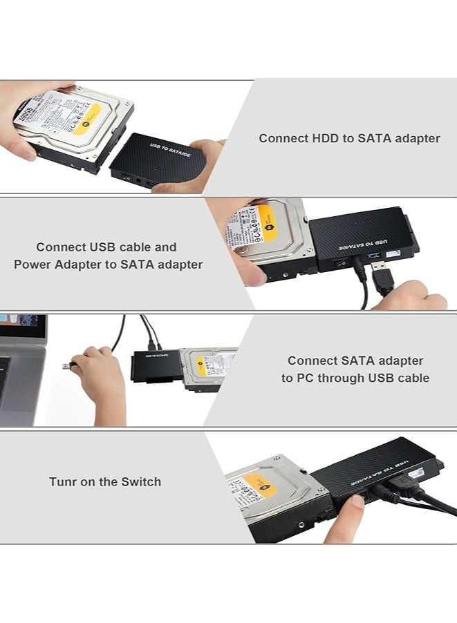 erorex Hard Drive Recovery Device, IDE SATA to USB 3.0 Adapter, Hard Drive Reader USB Type C External Hard Drive Data Recovery Converter Kit for 2.5 3.5 HDD SSD Disk 5.25 Inch DVD/CD-ROM Optical Drive - Image 2