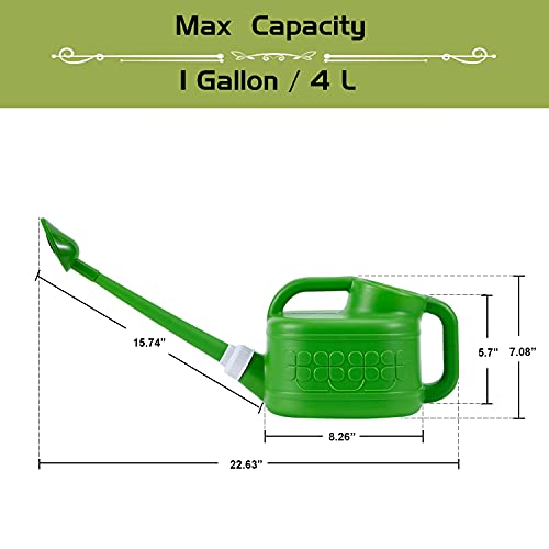 Ebristar Plastic Watering Can for Indoor & Outdoor Plants 1 Gallon/4-Liter, Ebristar Watering Pot for Garden Flower with Long Spout and Removable 360 Degree Rotation Sprinkler Head, Green - Image 3