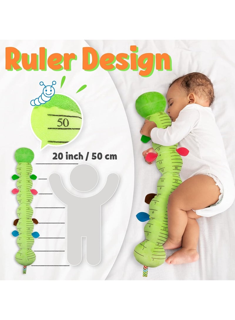 Gogoya Musical Plush Caterpillar Baby Toy, Soft Stuffed Animal Rattle Toy with Ruler Design Ring Bell Infant Teething Sensory Toys for Newborn 0-12 Months,Green - Image 4