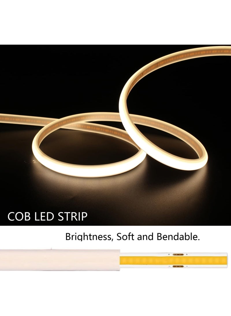 شريط إضاءة LED سيليكون مرن بطول 5 أمتار، بلون أبيض دافئ 3000 كلفن، عالي السطوع، مناسب للإضاءة الزخرفية، يعمل بجهد 220 فولت تيار متردد، مقاوم للماء بمعيار IP65، مزود بموصل كهربائي - Image 3