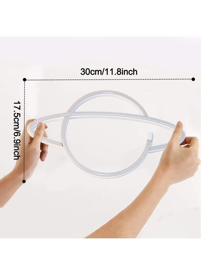 كابتن تيك مصباح نيون LED على شكل كوكب تزيّن ديكور الحائط بمنفذ USB أزرق وردي 30 x 17.5سم - Image 5