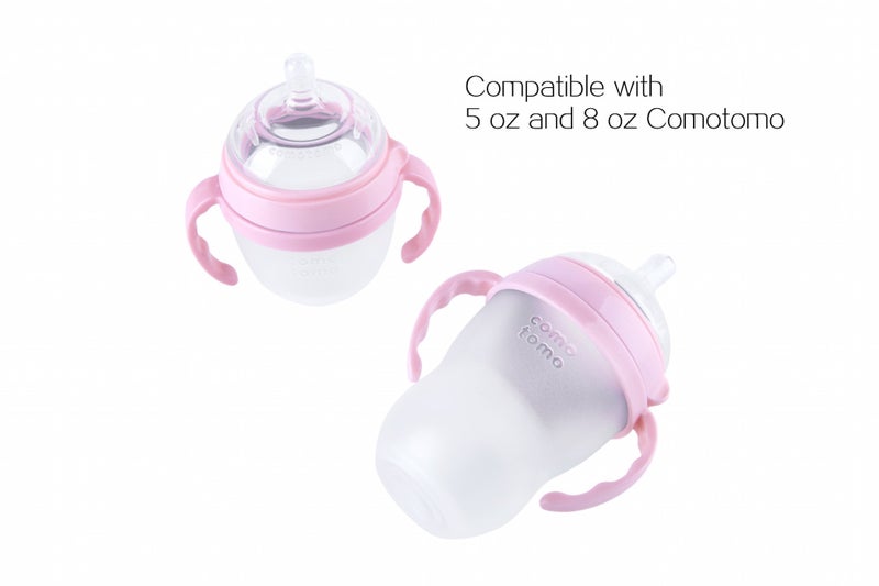 GOLOHO Compatible Baby Bottle Handle for Comotomo Bottles 8 oz & 5 oz, 3 Count, Pink - Image 2
