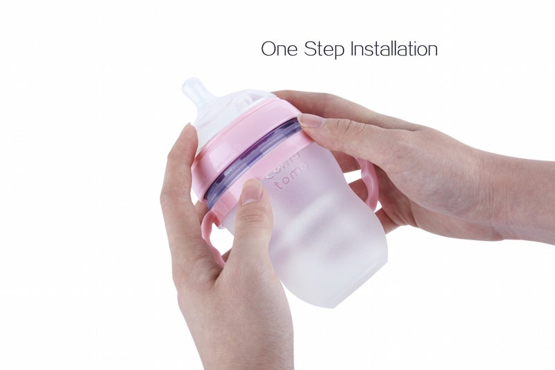 GOLOHO Compatible Baby Bottle Handle for Comotomo Bottles 8 oz & 5 oz, 3 Count, Pink - Image 4