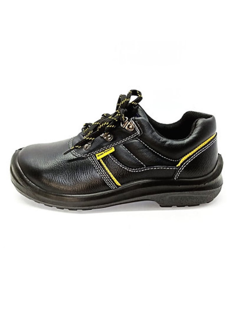 KING POWER Steel Toe Boots for Men Work Boots Industrial Construction Non-Slip WaterProof Leather Shoes Anti-Puncture Safety Boots Breathable Comfortable Size:UK 10.5(BLACK)  - Image 2