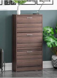 Roman Gifts Elegant Shoe Storage Pull Down Wooden Shoe Cabinet with 3 Drawers, Ideal for Hallway Organization and Stylish Shoe Storage  - Image 2