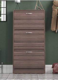 Roman Gifts Elegant Shoe Storage Pull Down Wooden Shoe Cabinet with 3 Drawers, Ideal for Hallway Organization and Stylish Shoe Storage  - Image 1