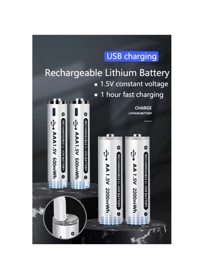 بطارية قابلة لإعادة الشحن مقاس AAA بجهد 1.5 فولت 600mwh - Image 2