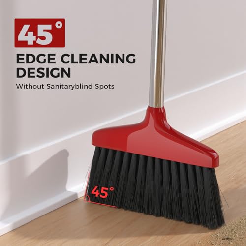Nodirz Handy Broom, Indoor/Outdoor Brooms, Duty Kitchen Broom, for Home Garage Kitchen Office Courtyard Lobby Patio Lawn Concrete (1, Red) - Image 5