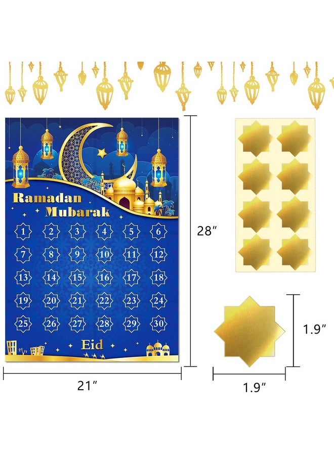 أومجو تقويم رمضان 2024 تقويم العيد تقويم العد التنازلي تقويم رمضان تقويم العيد أنشطة للأطفال مع 30 نجمة ديكور رمضان مبارك  - Image 4