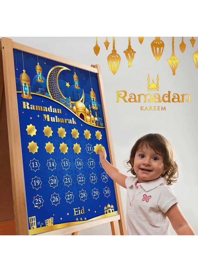 أومجو تقويم رمضان 2024 تقويم العيد تقويم العد التنازلي تقويم رمضان تقويم العيد أنشطة للأطفال مع 30 نجمة ديكور رمضان مبارك  - Image 2