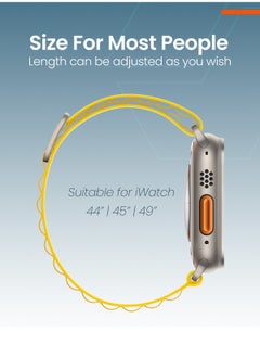 Moxedo Moxedo Alpine Loop Watch Band Adjustable Sports Nylon Woven with Titanium G-Hook Strap Compatible with Apple Watch Band Series 8,7,6,5.4,3,2,1,SE Ultra design for 44mm,45mm,49mm (Yellow)  - Image 5