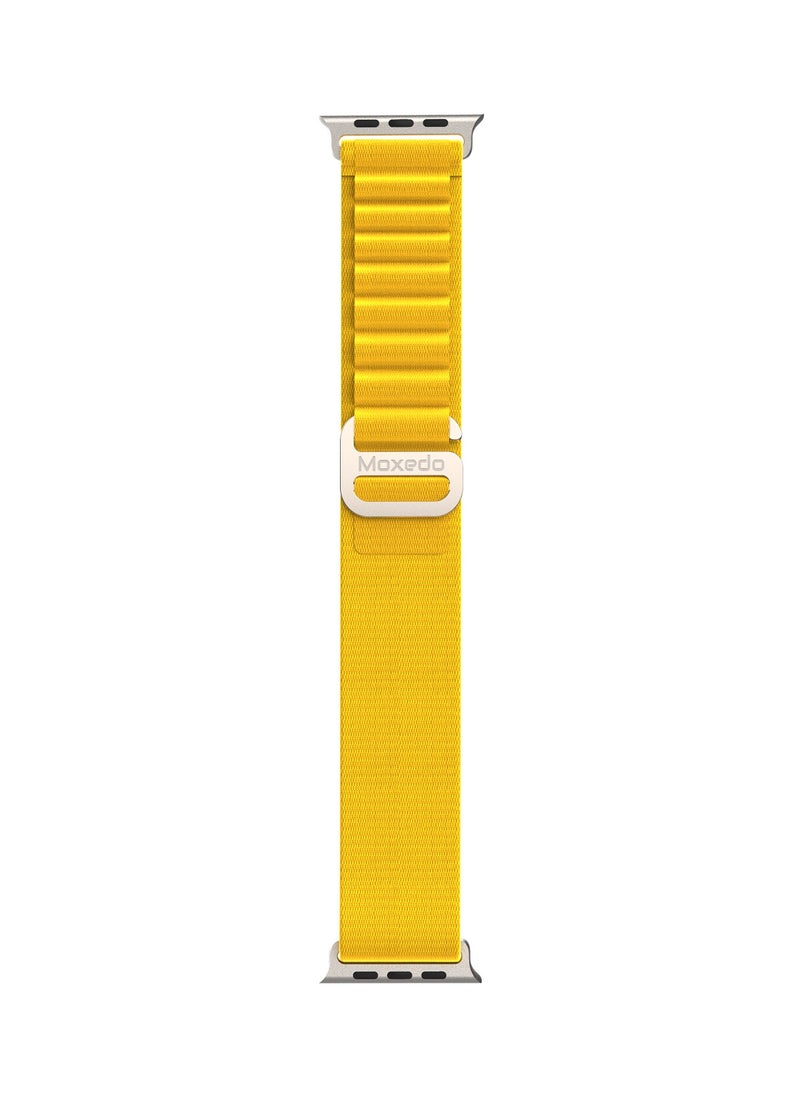 Moxedo Moxedo Alpine Loop Watch Band Adjustable Sports Nylon Woven with Titanium G-Hook Strap Compatible with Apple Watch Band Series 8,7,6,5.4,3,2,1,SE Ultra design for 44mm,45mm,49mm (Yellow)  - Image 1