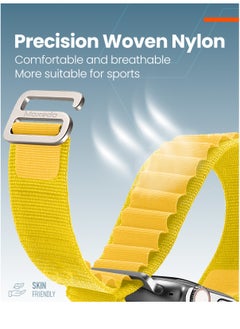 Moxedo Moxedo Alpine Loop Watch Band Adjustable Sports Nylon Woven with Titanium G-Hook Strap Compatible with Apple Watch Band Series 8,7,6,5.4,3,2,1,SE Ultra design for 44mm,45mm,49mm (Yellow)  - Image 2