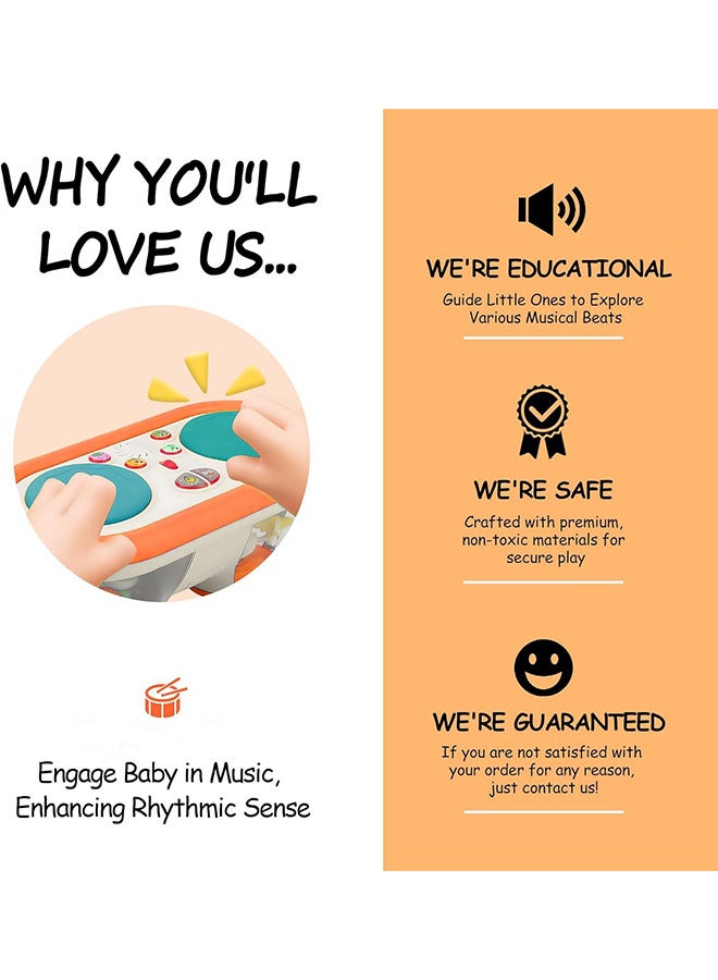 meayul Baby Musical Toys, Baby Musical Drum Toy with Rotating Lights and Sounds,Color Change Soothing Night Light Drum Projector,Tummy Time Toys Baby Toys for 6 to 12 Months,  with Music Montessori Kids Gift Toys for Todller 1-3 Boys Girls - Image 5