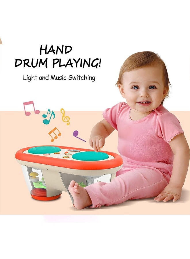 meayul Baby Musical Toys, Baby Musical Drum Toy with Rotating Lights and Sounds,Color Change Soothing Night Light Drum Projector,Tummy Time Toys Baby Toys for 6 to 12 Months,  with Music Montessori Kids Gift Toys for Todller 1-3 Boys Girls - Image 2